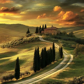 Italian Countryside at Sunset