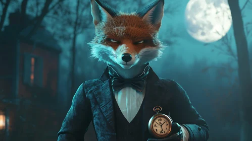 Dapper Fox in Evening Attire