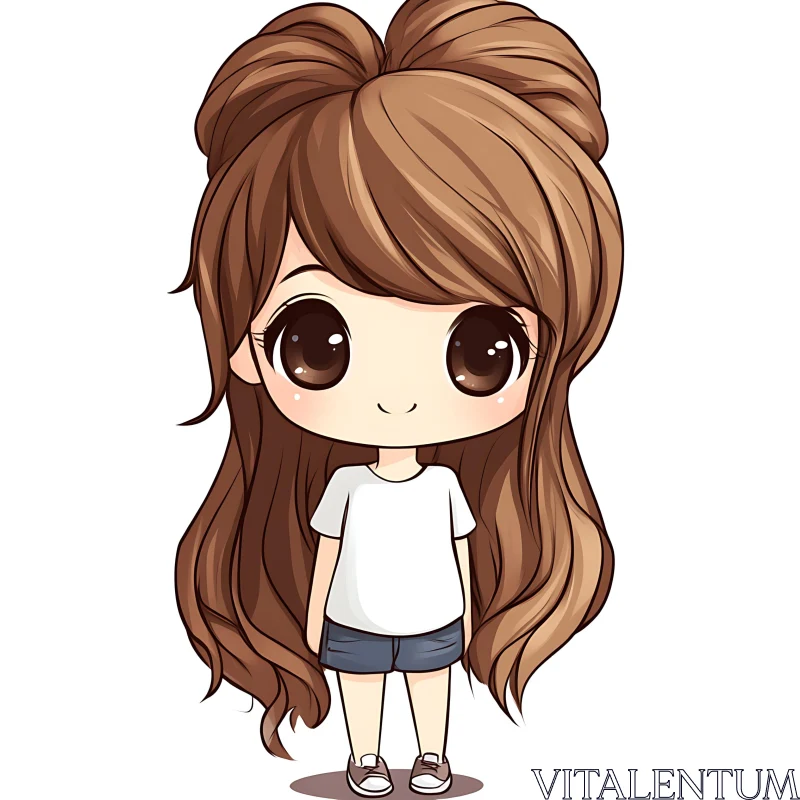 Adorable Chibi Girl Cartoon Character AI Image