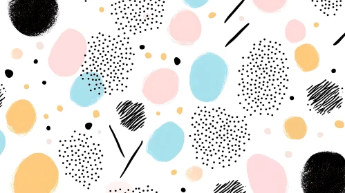 Pastel Abstract Art with Dots and Lines