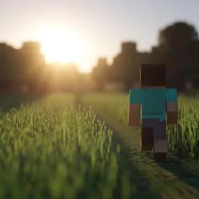 Pixelated Sunset Stroll