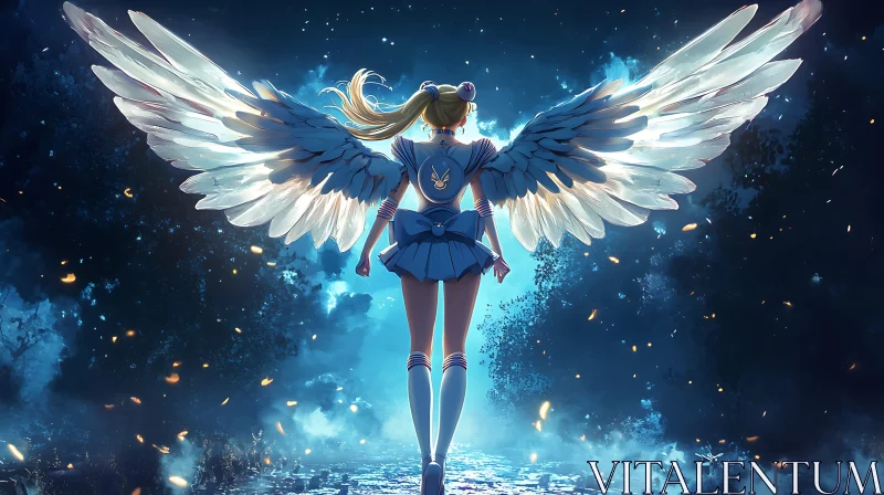 AI ART Winged Anime Character