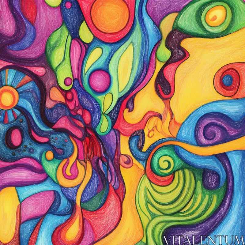 AI ART Colorful Swirling Abstract Painting