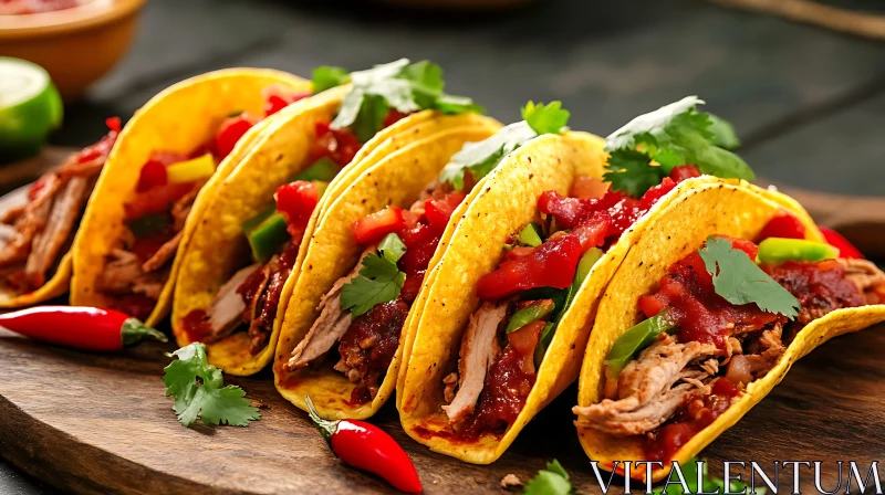 Savory Meat Tacos with Fresh Garnishes AI Image