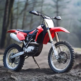 Off-Road Motorcycle in Forest Setting