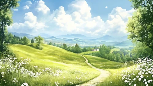 Green Meadow and Mountain View