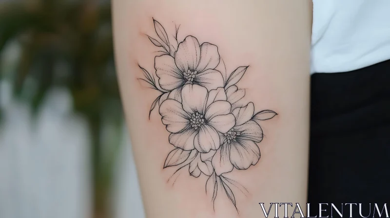 Intricate Flower Tattoo Design AI Image