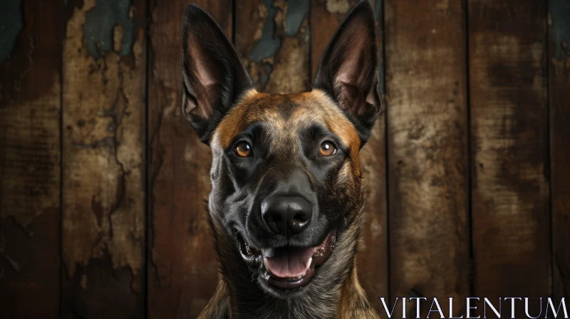 Belgian Shepherd Dog Portrait: Expressive Textured Portraiture AI Image