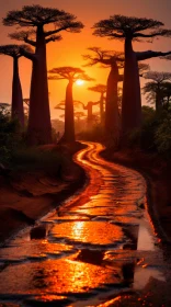 Captivating Pathway with Palm Trees | Luminosity of Water | Nature Photography