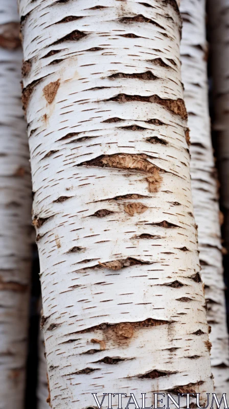 Close-up of Birch Tree - An Intricate Display of Nature's Artistry AI Image