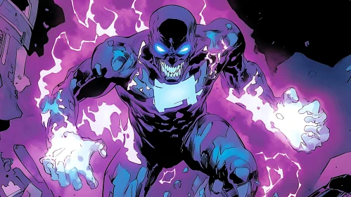 Menacing Figure Wielding Purple Energy