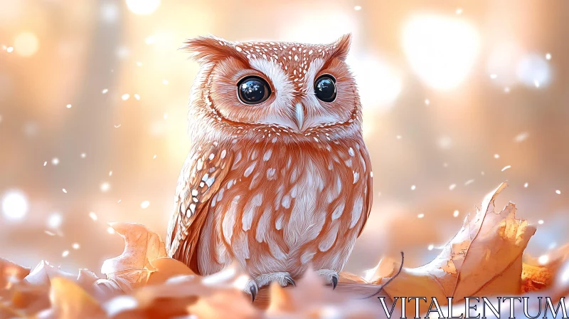 AI ART Autumn Owl in a Tranquil Setting