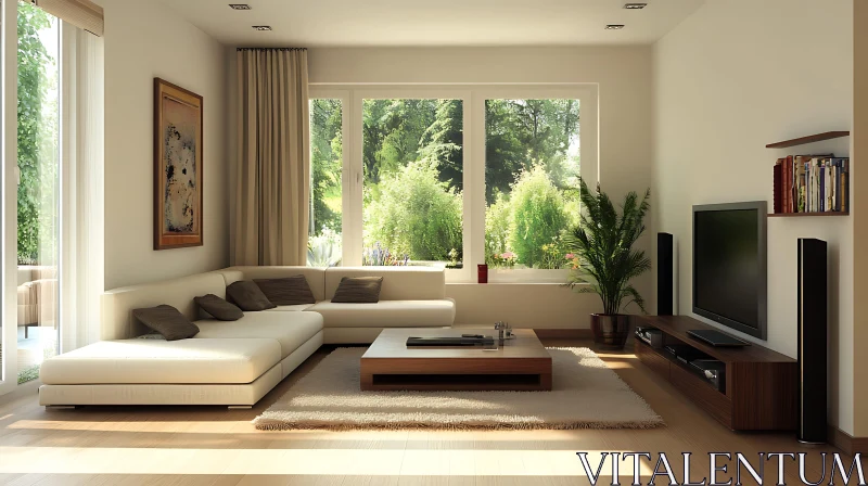 AI ART Modern Living Room with Natural Light