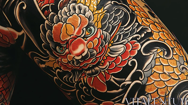 Detailed Dragon Tattoo Art AI Image