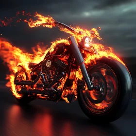 Motorcycle Ablaze: A Spectacle of Fire