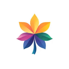 Gradient Leaf Graphic on White