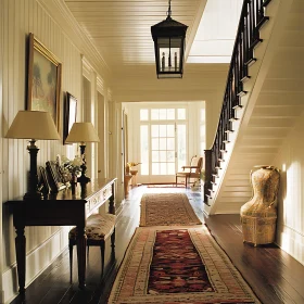 Classic Home Interior with Hallway View