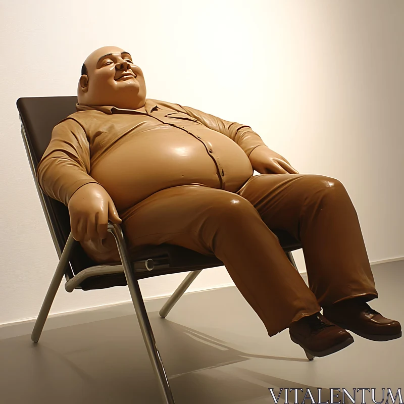 AI ART Sculpture of Relaxing Man in Chair