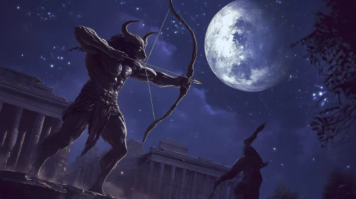 Night Hunt of the Minotaur Archer