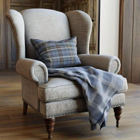 Comfortable Armchair with Blanket