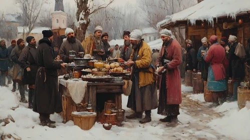 Snowy Market Day
