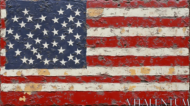 AI ART Textural US Flag Art