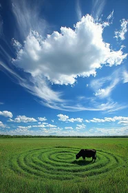 Pastoral Scene with Cow and Sky