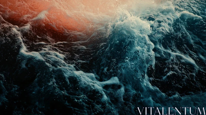 Mesmerizing Ocean Waves with Sunlight AI Image