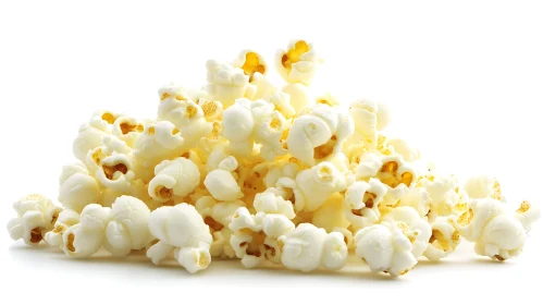 Fluffy Popcorn against a White Backdrop