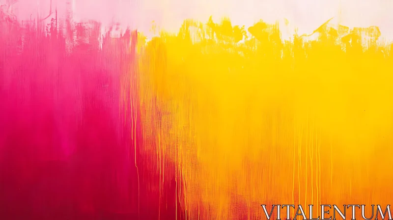 AI ART Abstract Pink and Yellow Art Composition