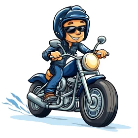 Motorcycle Cartoon Art