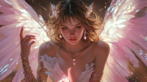 Celestial Angel with Glowing Wings