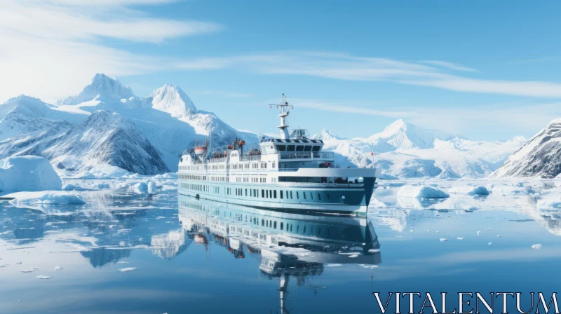 Captivating Cruise Ship Adventure Amongst Icebergs | Artistic Masterpiece AI Image