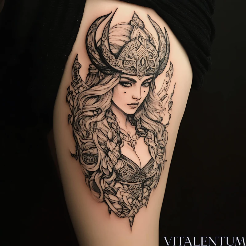 Detailed Viking Warrior Tattoo AI Image