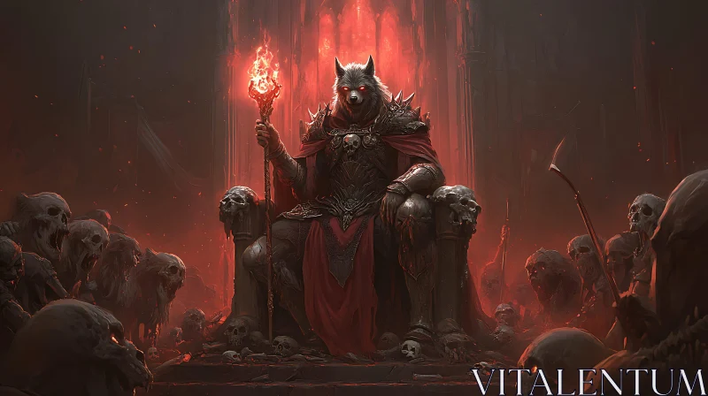 AI ART Dark Throne of the Wolf King