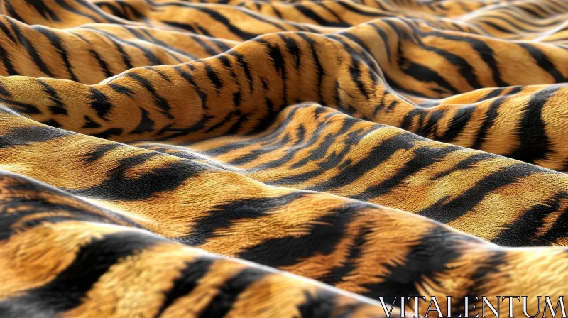 Majestic Tiger's Fur Close-Up | Vibrant Stripes | Fluffy Texture AI Image