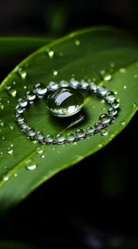 Nature's Jewel: A Water Droplet on Leaf