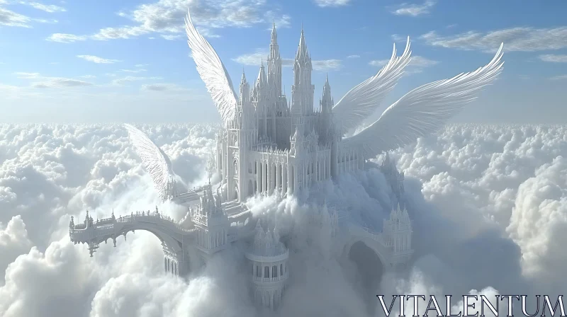 AI ART Winged Castle Above the Clouds