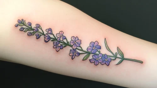 Minimalist Purple Flower Tattoo Design