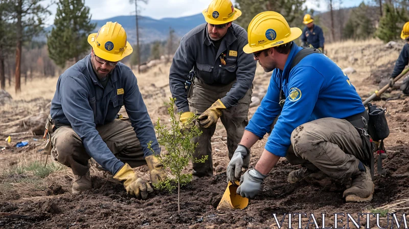 Tree Planting Initiative: Environmental Action AI Image