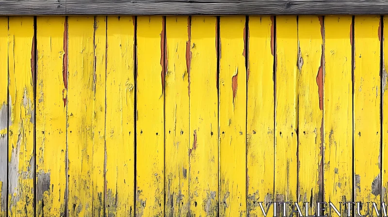 Weathered Yellow Wooden Planks AI Image