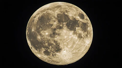 High-Detail Full Moon with Craters