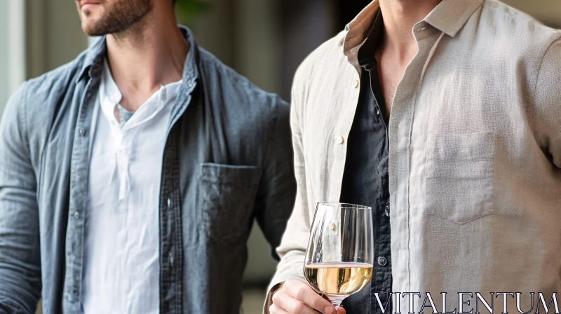 Stylish Men in Linen Shirts AI Image