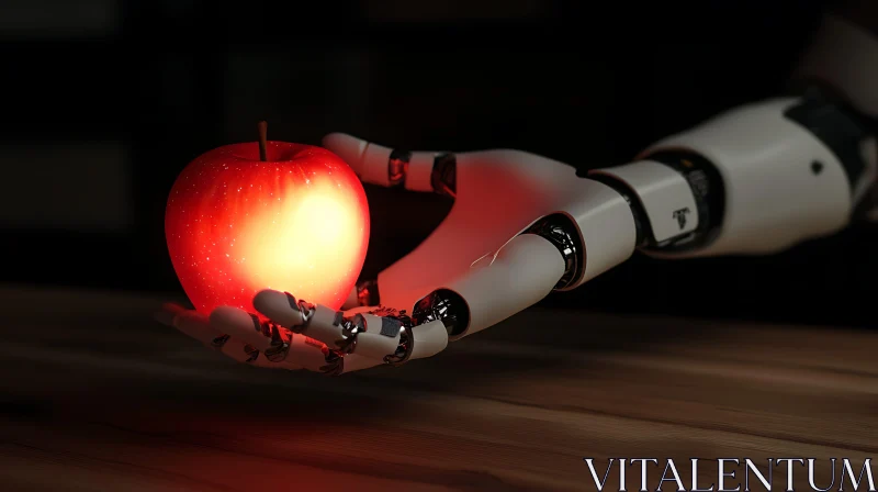 Artificial Offering: Robot Hand with Apple AI Image