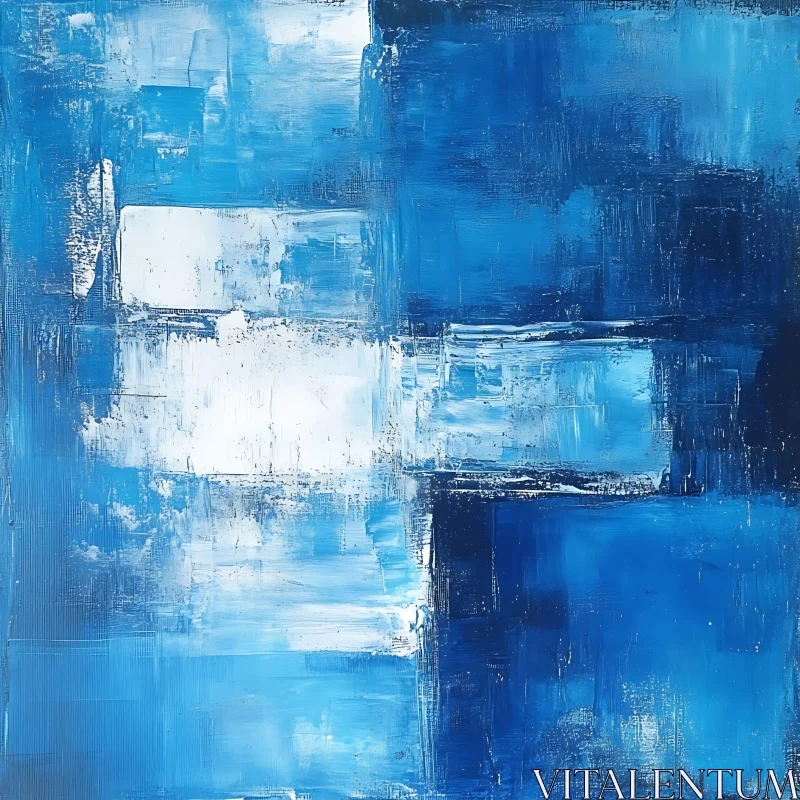 Textured Blue Abstract Canvas AI Image