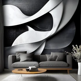 Stylish Living Room with Abstract Artwork