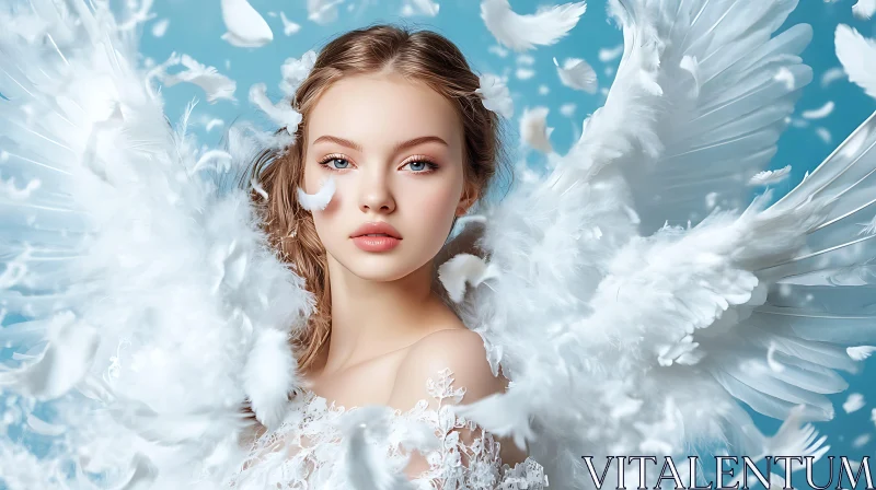 AI ART Ethereal Beauty: Woman with Angel Wings