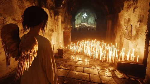 Guardian Angel in Ancient Crypt