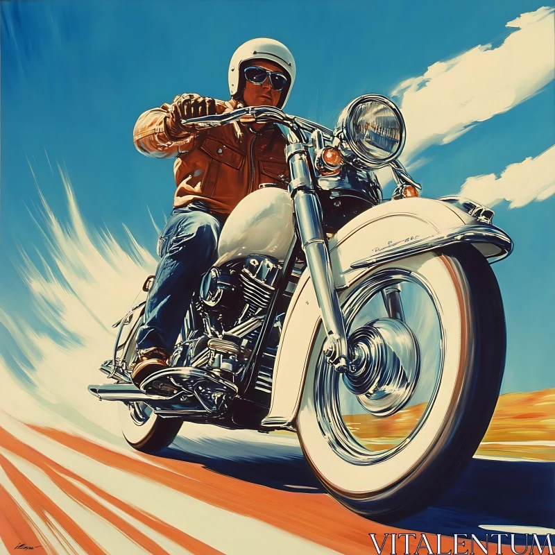 Classic Motorcycle Adventure AI Image