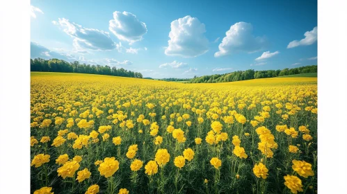 Endless Yellow Flower Field